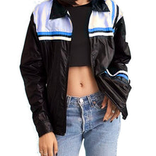 Classic Black Patterned Thin Windbreaker