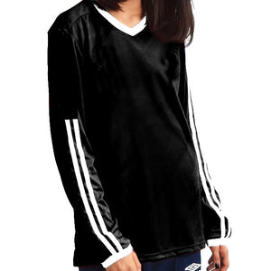 Striped Sides Long Sleeved Jersey Top