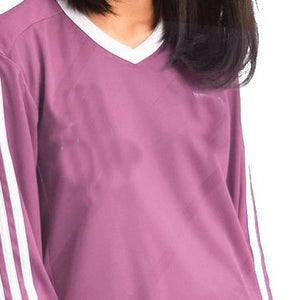 Striped Sides Long Sleeved Jersey Top